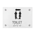 Bathroom Signs Unisex Directional Toilet Sign - Milk Acrylic - Photo #1