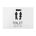Bathroom Signs Unisex Directional Toilet Sign - Milk Acrylic - Photo #2