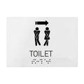 Bathroom Signs Unisex Directional Toilet Sign - Milk Acrylic - Photo #4