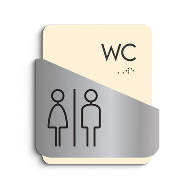 Bathroom Signs Steel Toilet Signs for Bathroom - "Downhill" Design