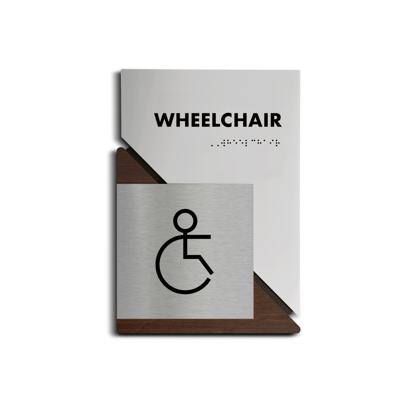 a metal sign with a handicap symbol on it