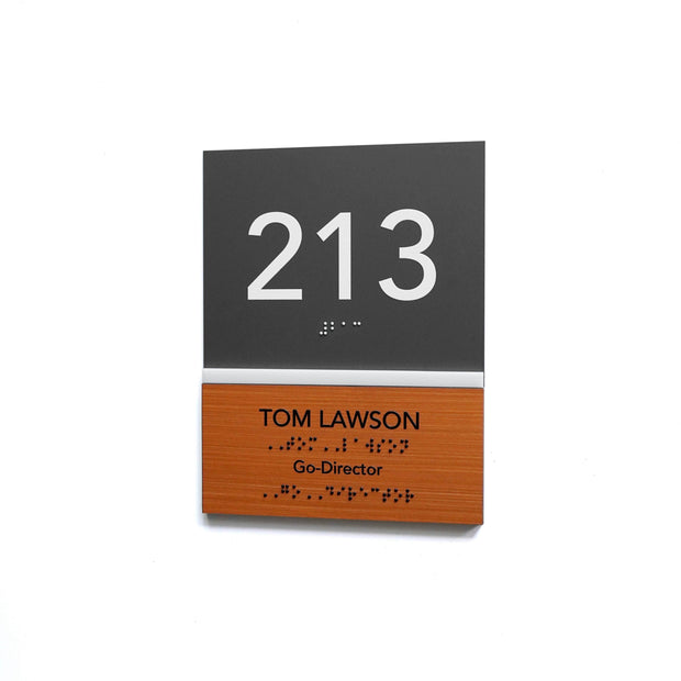 Door Numbers Office Door Number Sign & Name Plates: Acrylic & Wood — "Dragon" Design