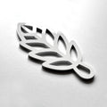 A 3D rendering of a stylized leaf-like shape in silver or metallic material. - Photo #3