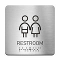 ADA children restroom sign with Braille, stainless steel - Photo #1