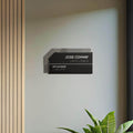 Door Signs Office Door Number Sign with Personalized Name: Stainless Steel & Wood  — " Authentic " Design - Photo #2