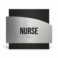 Nurse sign - Stainless Steel & Wood Plate - "Wave" Design - Photo #1