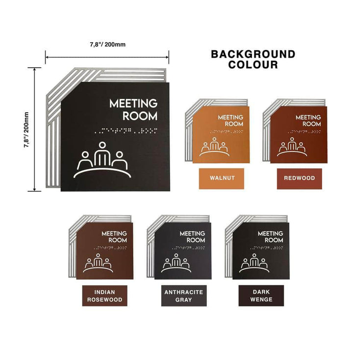 Information signs Utility Room Door Sign - Stainless steel &amp; Wood Door Plate " Authentic " Design