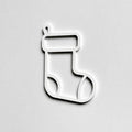 A simple white outline of a stocking on a plain white background. - Photo #7
