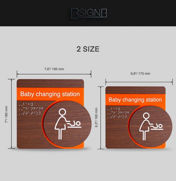 Bathroom Signs Baby Change Room Signage for Mother - "Genova" Design