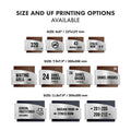 a variety of size and font options available for printing, including different sizes for signs and labels, as well as different font sizes for text. - Photo #6