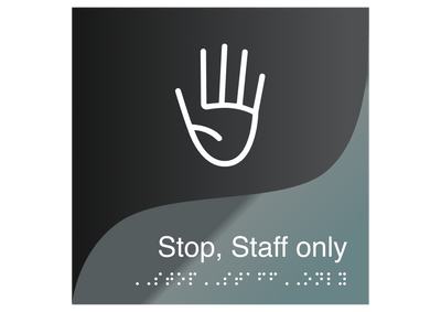 Information Signs - Staff Only Door Sign For Office, Double Acrylic Sign -  "Gray Calm" Design
