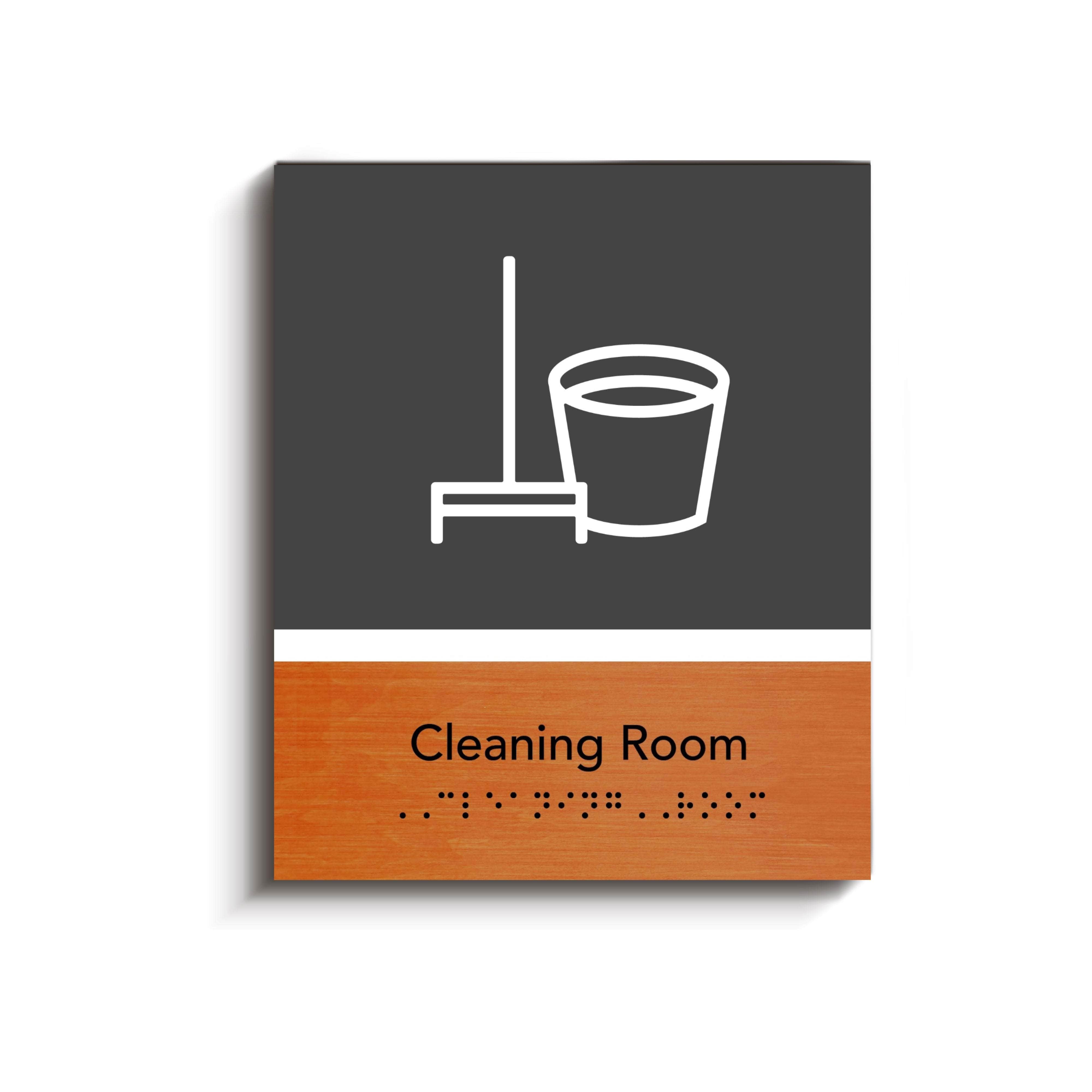 Cleaning Room Sign: Wood & Acrylic Signage —