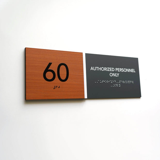 Door Numbers Office Number Sign with Custom Text: Wood & Acrylic Plate — "Dragon" Design
