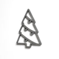 A simple, stylized Christmas tree cookie cutter in a gray color. - Photo #3