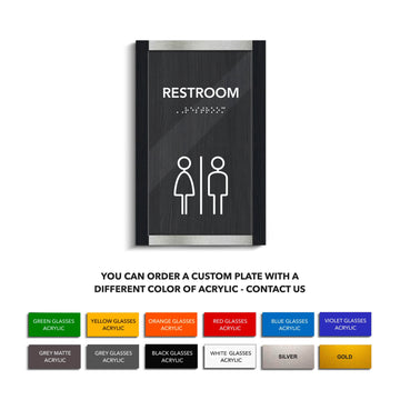 Bathroom Signs Acrylic & Wood Toilet Signs for WC - "Otherside" Design - Photo #6