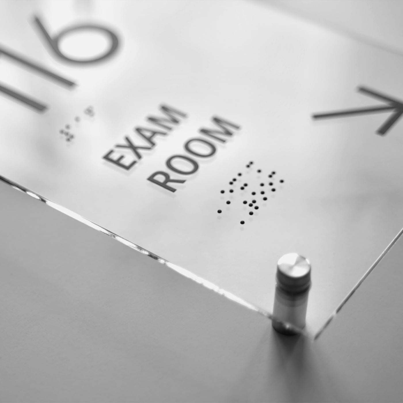 a close up of a sign on a table