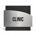 Clinic sign - Stainless Steel & Wood Plate - "Wave" Design - Photo #1