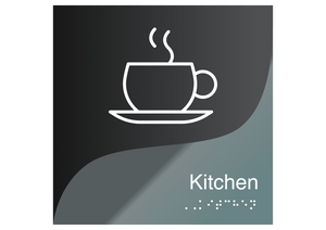 Information Signs - Interior Double Acrylic Sign For Kitchen "Gray Calm" Design