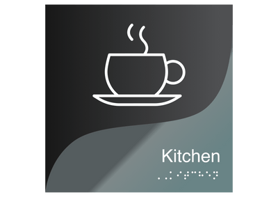 Information Signs - Interior Double Acrylic Sign For Kitchen "Gray Calm" Design