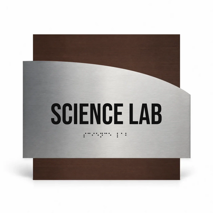 Science Lab - Stainless Steel &amp; Wood Plate - "Wave" Design