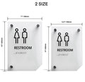 a pair of restroom signs showing the size of each sign - Photo #5