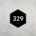 Door Numbers Acrylic Hexagon Apartment Door number Sign - Photo #5