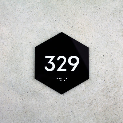 Door Numbers Acrylic Hexagon Apartment Door number Sign