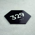 Door Numbers Acrylic Hexagon Apartment Door number Sign - Photo #4