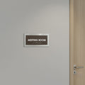 Custom Meeting Room Sign with Braille: Stainless Steel & Wood — Modern Design - Photo #3