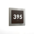 Room Number Sign with Braille: Stainless Steel & Wood — Modern Design - Photo #7