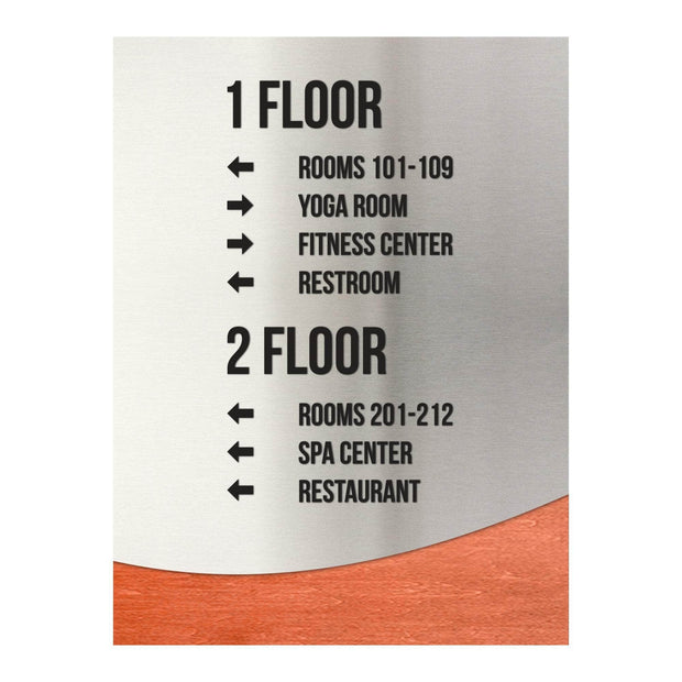 Wayfinding Sign: Custom Steel Wall Plate — "Jure" Design