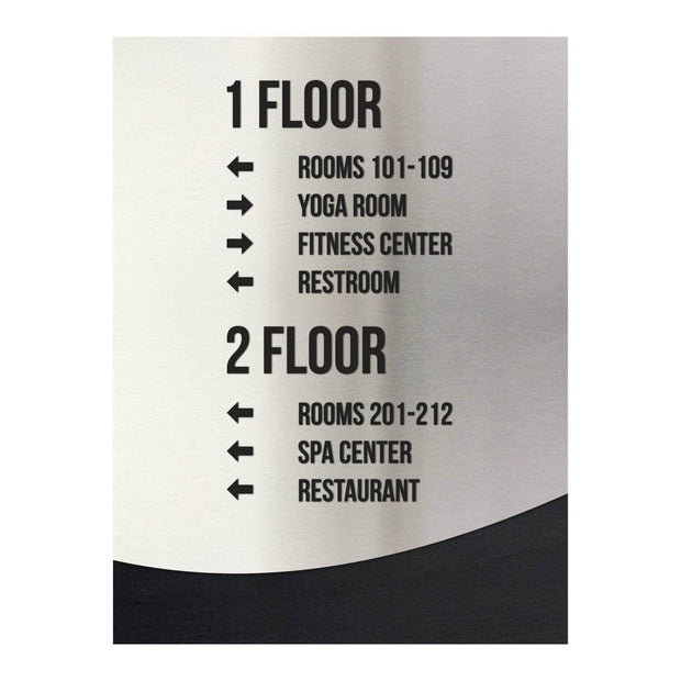 Wayfinding Sign: Custom Steel Wall Plate — "Jure" Design