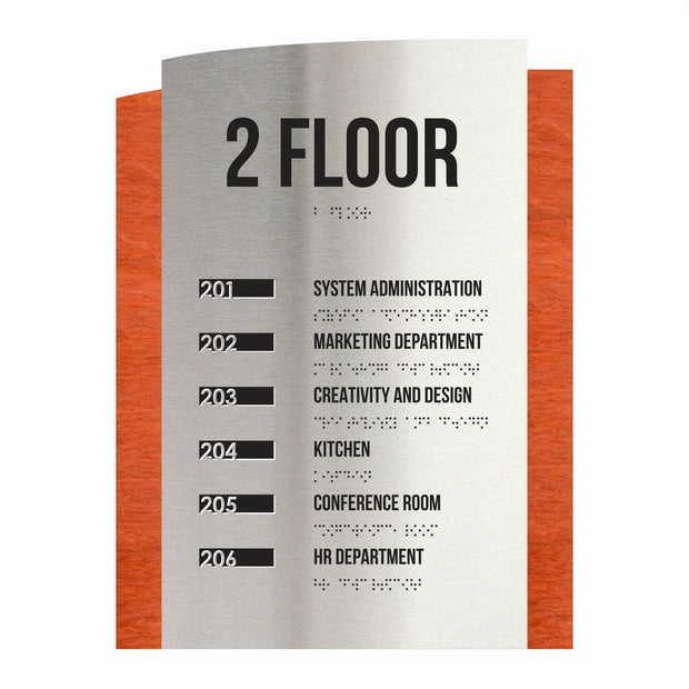 Wayfinding Sign: Steel Wall Plaque — "Wave" Design