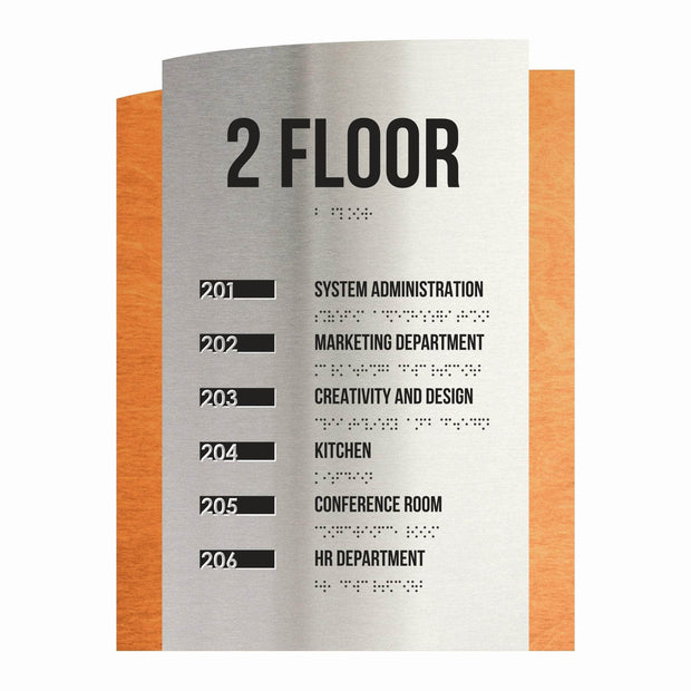 Wayfinding Sign: Steel Wall Plaque — "Wave" Design