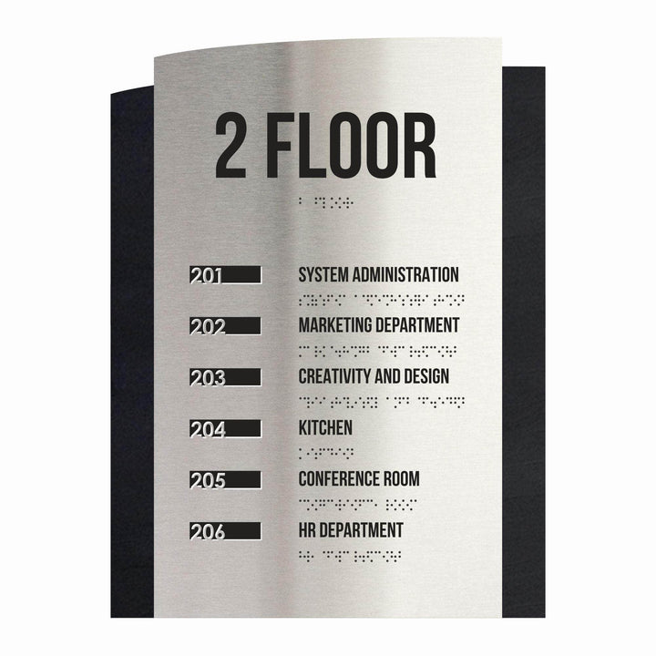 Wayfinding Sign: Steel Wall Plaque — "Wave" Design