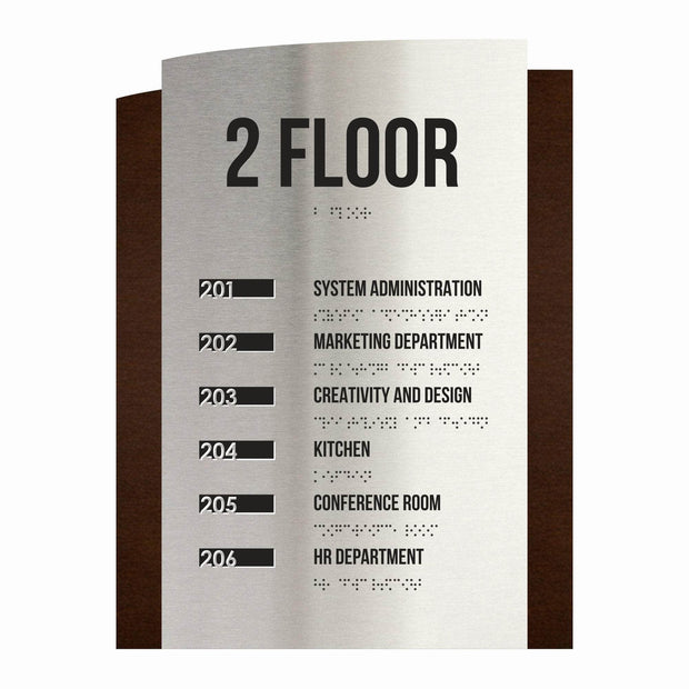 Wayfinding Sign: Steel Wall Plaque — "Wave" Design