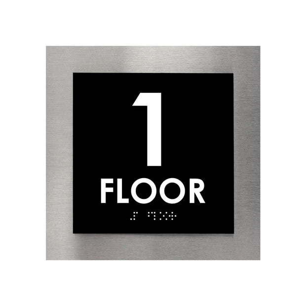 Floor Signs Sign for 1st Floor - Interior Stainless Steel Sign - "Modern" Design