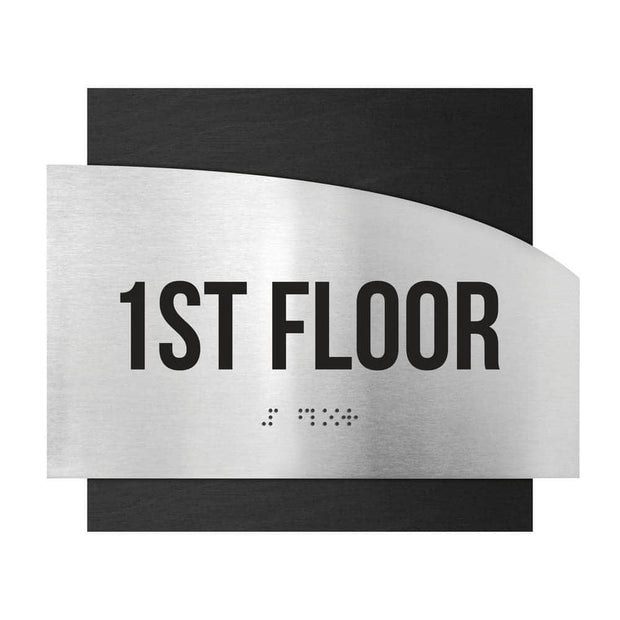 Floor Signs Steel Sign for 1st Floor - "Wave" Design