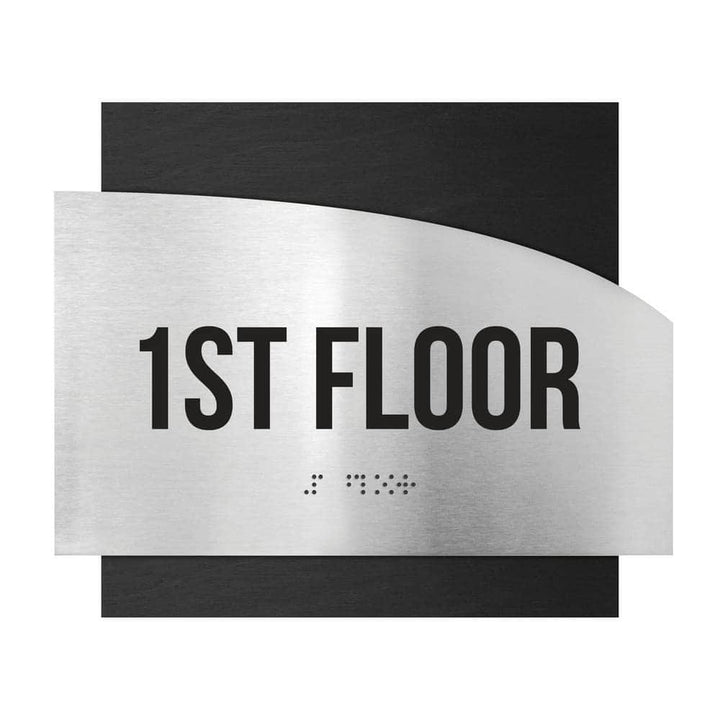 Floor Signs Steel Sign for 1st Floor - "Wave" Design