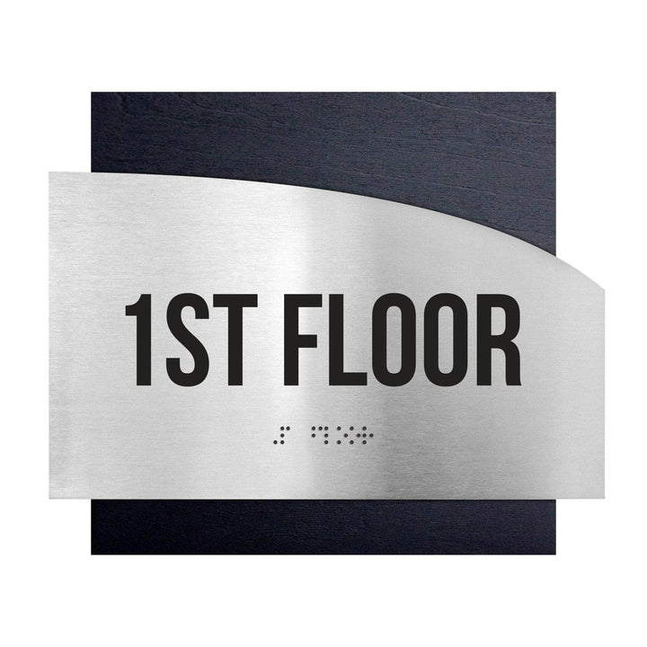 Floor Signs Steel Sign for 1st Floor - "Wave" Design