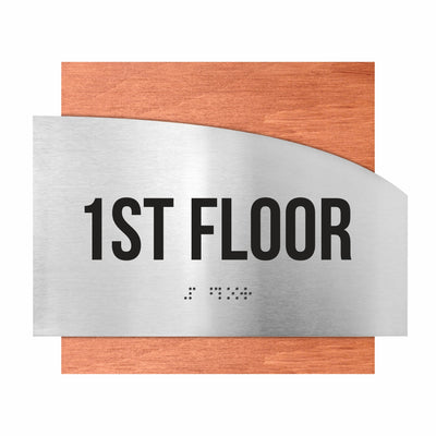 Floor Signs - Steel Sign For 1st Floor "Wave" Design