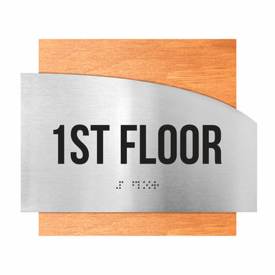 Floor Signs - Steel Sign For 1st Floor "Wave" Design
