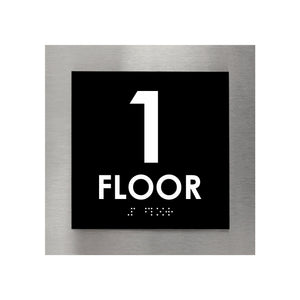 Floor Signs - Sign For 1st Floor - Interior Stainless Steel Sign - "Modern" Design