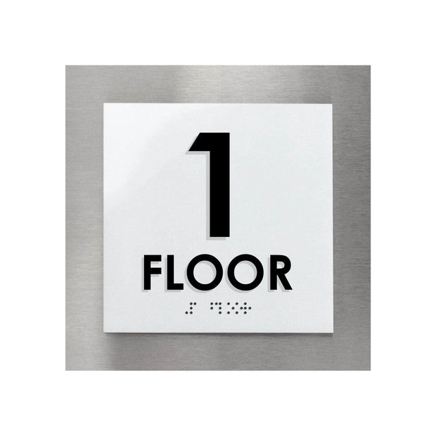 Floor Signs Sign for 1st Floor - Interior Stainless Steel Sign - "Modern" Design