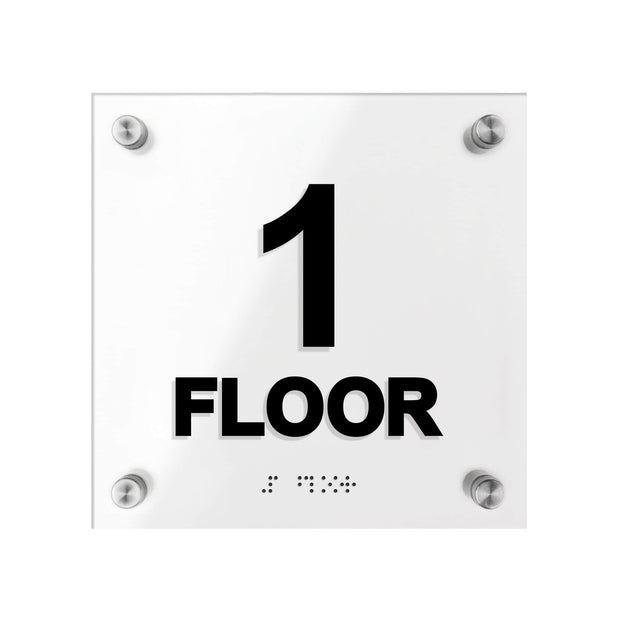 Floor Signs Acrylic 1st Floor Sign with Braille - "Classic" Design
