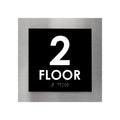 Floor Signs Sign for 2nd Floor - Interior Stainless Steel Sign - "Modern" Design - Photo #1