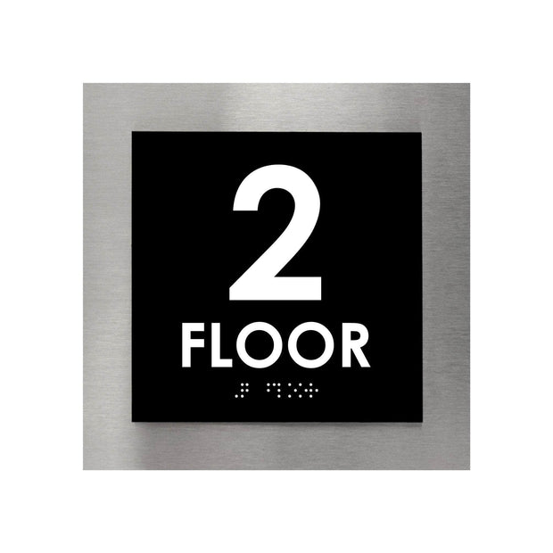 Floor Signs Sign for 2nd Floor - Interior Stainless Steel Sign - "Modern" Design