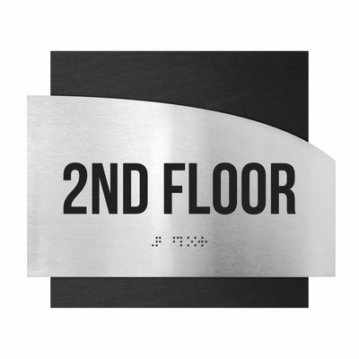 Floor Signs - Steel Sign For 2nd Floor "Wave" Design