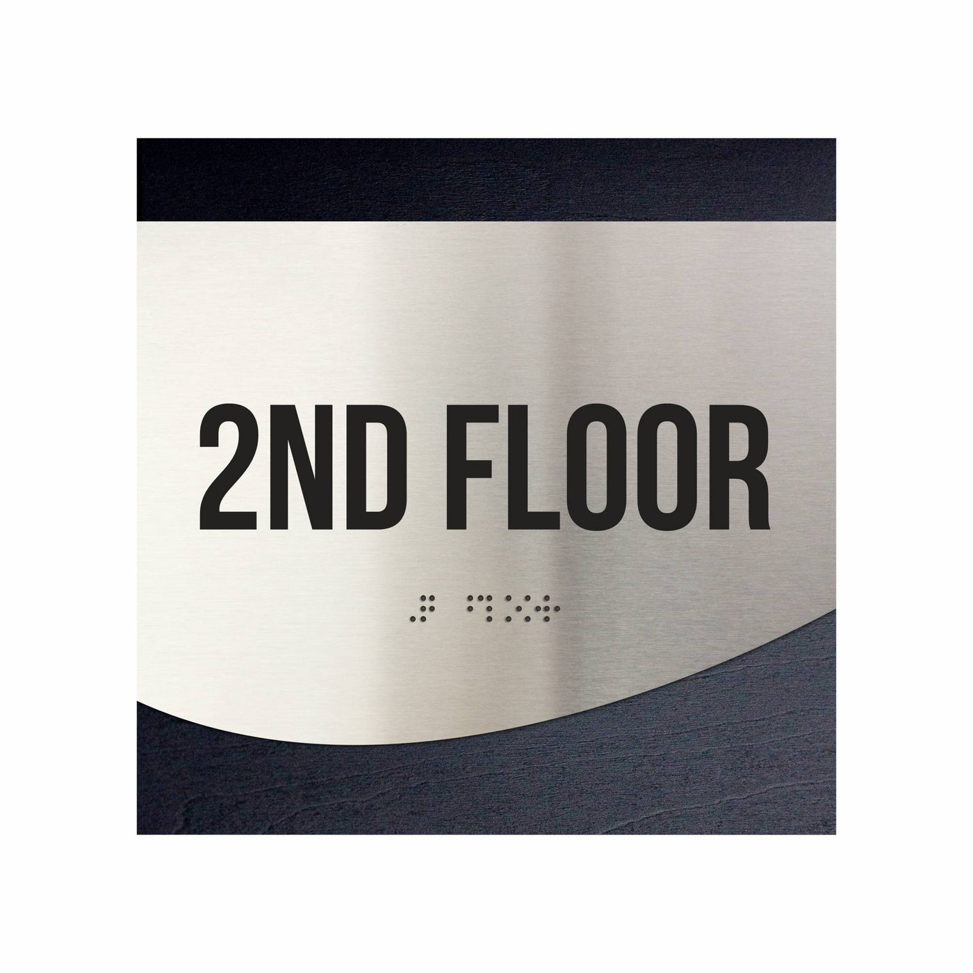 Floor Signs - Sign For 2nd Floor - Stainless Steel & Wood  - "Jure" Design