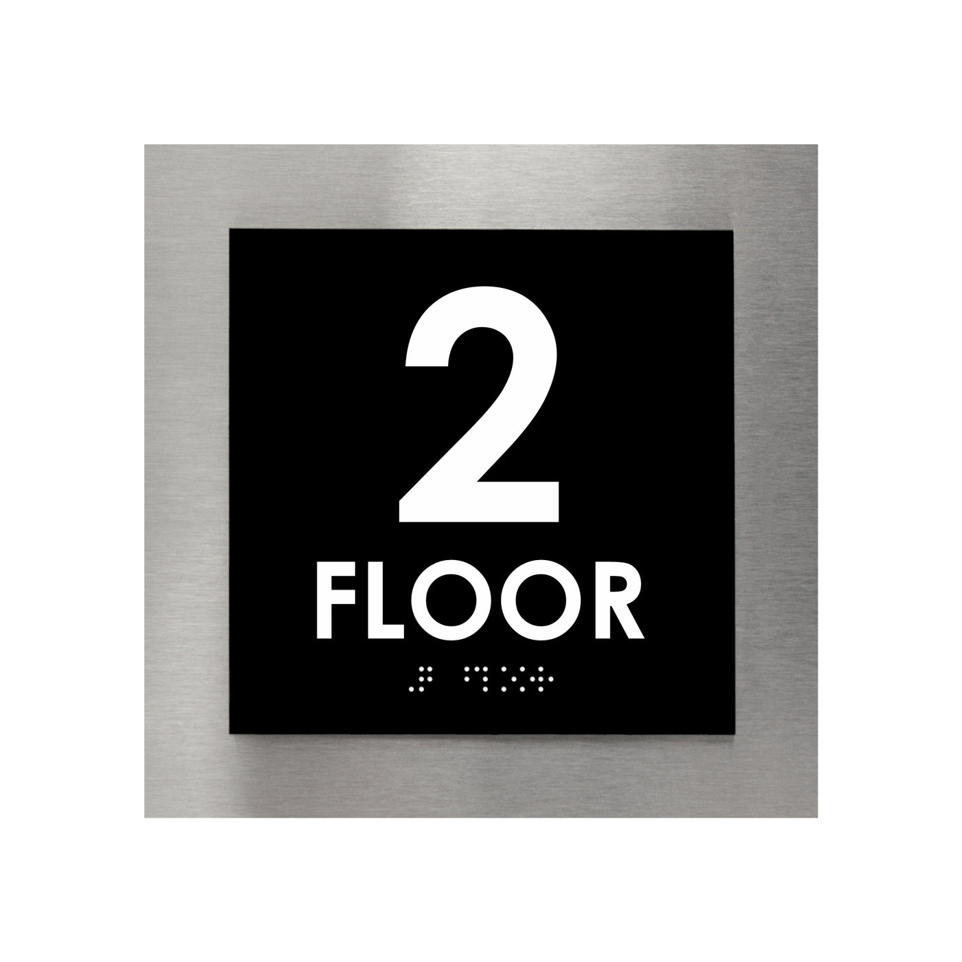 Floor Signs - Sign For 2nd Floor - Interior Stainless Steel Sign - "Modern" Design
